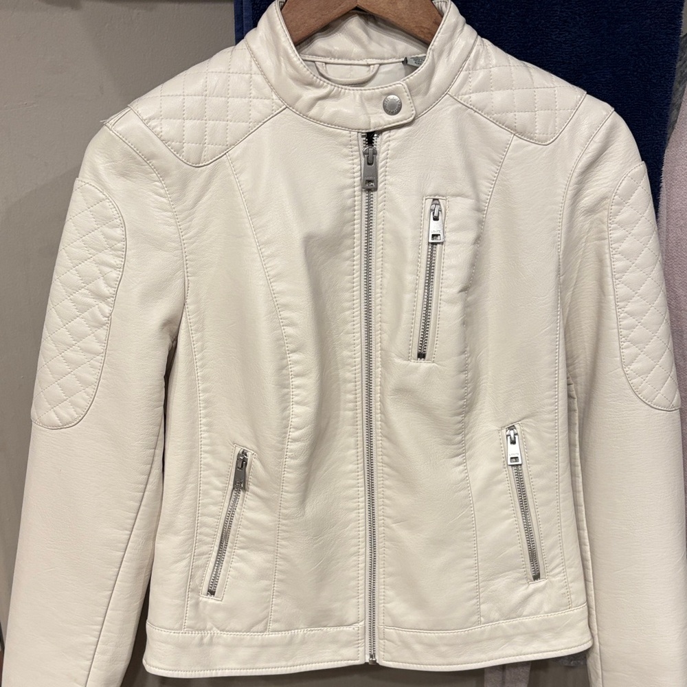 Signature by Levi Strauss Ivory Leather Jacket